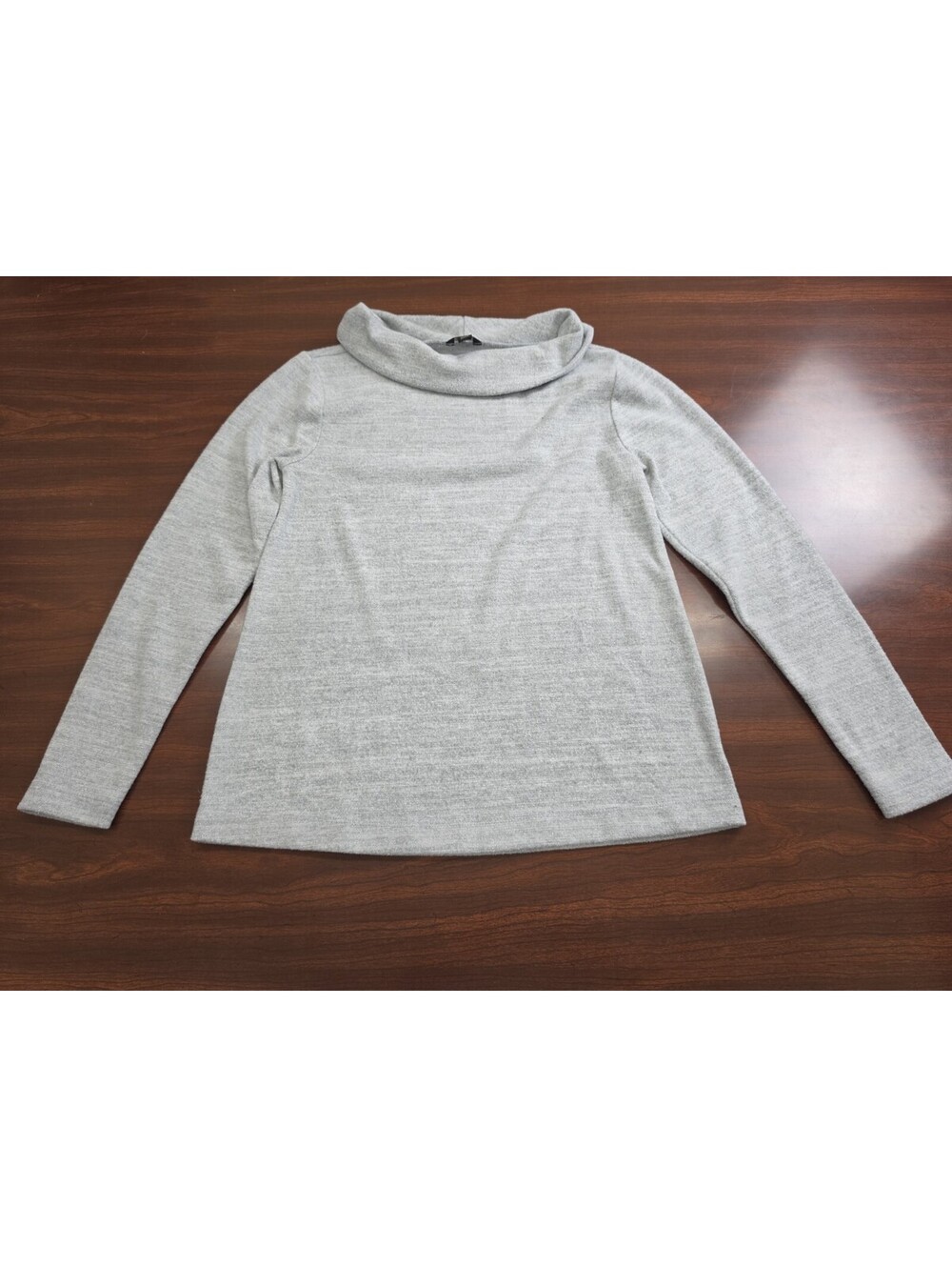 Ann Taylor Petite XSP Gray Cowl Neck Long Sleeve Pullover Knit Sweater Top